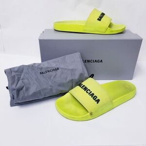 Balenciaga Men's Neon Yellow Slides